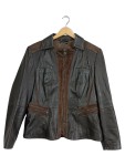 Vorschaubild 1 von Lederjacke Damen Braun Gr. 40 Reißverschluss Übergangsjacke