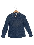 Vorschaubild 1 von Hemdbluse Damen Gr. 36 S Blau Gepunktet Langarm Casual