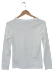 Vorschaubild 3 von Langarmshirt Damen Weiß Gr. 38/M Baumwolle Elasthan Basic Freizeit
