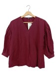 Vorschaubild 2 von Bluse Damen Rot Gr. 34/XS Baumwolle Casual 3/4-Arm Freizeit Falten