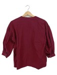 Vorschaubild 3 von Bluse Damen Rot Gr. 34/XS Baumwolle Casual 3/4-Arm Freizeit Falten
