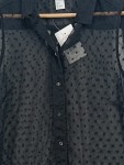 Vorschaubild 1 von Bluse ärmellos schwarz transparent gepunktet Gr. 34
