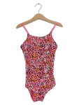 Vorschaubild 1 von Badeanzug Mädchen Gr. 128 Pink Leo Blumen Muster Schwimmanzug
