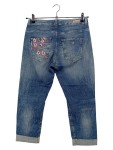 Vorschaubild 2 von Jeans Tapered Fit Damen W27 S Blau Blumenstickerei Destroyed