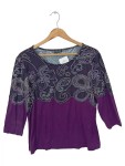 Vorschaubild 1 von Pullover Damen Gr. 40 L Lila Floral Gemustert Rundhals Top