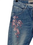 Vorschaubild 3 von Jeans Tapered Fit Damen W27 S Blau Blumenstickerei Destroyed