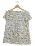 Vorschaubild 1 von Damen Bluse Gr. 40, L Weiß Gepunktet Polka Dots Kurzarm Schlitz Top
