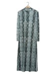 Vorschaubild 1 von Freizeitkleid Schlangenmuster Langarm Maxikleid Damen Gr. 38 M Grün Animal