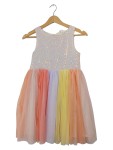 Vorschaubild 1 von Kinder Festliches Kleid Gr. 134 Ärmellos Pailletten Glitzer Mehrfarbig