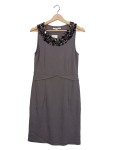 Vorschaubild 1 von Cocktailkleid Etuikleid mit Perlen Grau Damen Gr. 40 Elegant