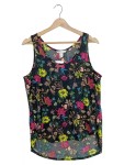 Vorschaubild 1 von Conscious Top Damen Gr. 38 M Schwarz Bunt Blumenmuster Ärmellos Casual