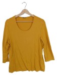 Vorschaubild 1 von Damen Langarmshirt Basic Rundhals Gelb Ocker Gr. 40 L