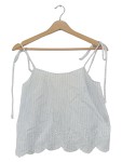 Vorschaubild 1 von Bluse Top gestreift blau weiß Lochstickerei Spaghettiträger Gr. 36 S