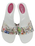Vorschaubild 2 von Pantoletten Damen Gr. 40 Weiß Bunte Pailletten Strass Sommer Schuhe