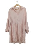 Vorschaubild 1 von Blusenkleid Damen Gr. 36 S Rosa Hemdblusenkleid Langarm Casual