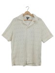 Vorschaubild 1 von Freizeithemd Herren Gr. 38 M Weiß Kurzarm Strukturmuster Casual Shirt
