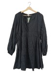 Vorschaubild 1 von Blusenkleid Damen Gr. 36 S Schwarz Casual Langarm Tunikakleid