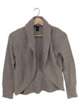Vorschaubild 1 von Damen Strickjacke Cardigan Beige Gr. 34 XS Wasserfall Rippstrick Casual