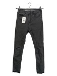 Vorschaubild 1 von Skinny Fit Jeans Damen Gr. 36 Dunkelgrau High Waist Risse Cut-Outs