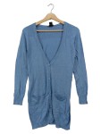 Vorschaubild 1 von Damen Strickjacke Cardigan Blau Gr. 34 XS mit Knopfleiste Taschen Casual