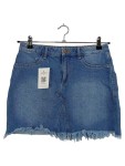Vorschaubild 1 von Damen Jeansrock Blau Gr. 38 M Minirock Fransen Denim