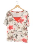 Vorschaubild 1 von Damen Langarmshirt 40/L Mehrfarbig Blumen Schriftzug Casual Feminin