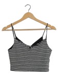 Vorschaubild 1 von Bikini Oberteil Damen Gr. 38 M Gestreift Schwarz Weiß Casual Top