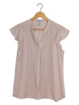 Vorschaubild 1 von Damen Bluse Rosa Gr. 40 L Ärmellos Plissiert Falten Schlupfbluse
