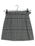 Vorschaubild 1 von Minirock A-Linie Kariert Schwarz Weiß mit Gürtel Damen Gr. 34 XS