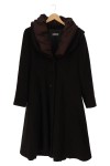 Vorschaubild 1 von Wollmantel Damen 36/S Schwarz Klassisch Elegant Lederdetails