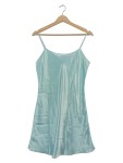 Vorschaubild 1 von Nachthemd Spaghettiträger Satin Hellblau Damen Gr. 40 L Satin-Nachthemd