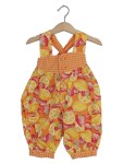 Vorschaubild 1 von Einteiler Strampler Gr. 68 Orange Obst Muster Erdbeeren Zitronen