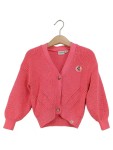 Vorschaubild 1 von Kinder Strickjacke Neon Pink Rollschuh-Patch Gr. 104, 110