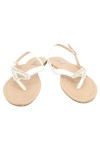 Vorschaubild 2 von Damen Zehentrenner Sandalen Weiß Strass Gr. 38 Elegant Casual