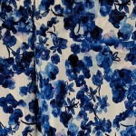 Vorschaubild 2 von A-Linienrock Damen Blau Gr. 38/M Baumwolle Blumenmuster Feminin Raffungen