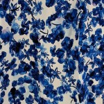Vorschaubild 3 von A-Linienrock Damen Blau Gr. 38/M Baumwolle Blumenmuster Feminin Raffungen