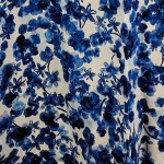 Vorschaubild 4 von A-Linienrock Damen Blau Gr. 38/M Baumwolle Blumenmuster Feminin Raffungen
