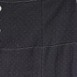 Vorschaubild 5 von A-Linienrock Damen Gr. 34/XS Schwarz Baumwolle Gepunktet Vintage