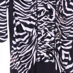 Vorschaubild 5 von Damen Abendkleid Zebra-Print Nieten V-Ausschnitt Langarm Gr. 38/M Schwarz
