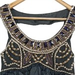 Vorschaubild 5 von Abendkleid Damen Gr. 36/S Schwarz Elegant Pailletten Rüschen Seide