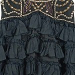 Vorschaubild 6 von Abendkleid Damen Gr. 36/S Schwarz Elegant Pailletten Rüschen Seide