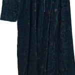 Vorschaubild 7 von Abendkleid Maxikleid Blumenmuster Petrol Gr. S Elegant Langarm