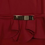 Vorschaubild 6 von StylePLUS Damen Abendkleid Rot Elegant Gr. 40/L Midikleid Raffungen