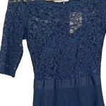 Vorschaubild 6 von Damen Abendkleid Ballkleid Spitze Langarm Dunkelblau Gr. 34/XS