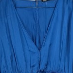 Vorschaubild 6 von Abendkleid Damen Blau Gr. 40/L Polyester Uni Elegant Langarm Abendgarderobe