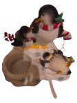 Vorschaubild 1 von Slip Slidin' Penguins Kerzenhalter Weihnachten Keramik 14cm