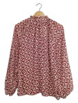 Vorschaubild 2 von Bluse Damen Langarm Geometrisch Mehrfarbig Gr. 38 M Casual