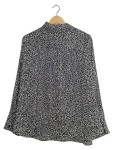 Vorschaubild 2 von Damen Hemdbluse Bluse Schwarz Weiß Gepunktet Gr. 40 L Langarm Casual