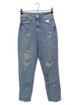 Vorschaubild 1 von Mom Jeans Ultra High Waist Destroyed Damen Blau W28 L29 Gr. 36 Baumwolle