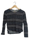 Vorschaubild 1 von Langarmshirt Damen Gr. 34 XS Blau Geometrisch Viskose Oberteil Casual